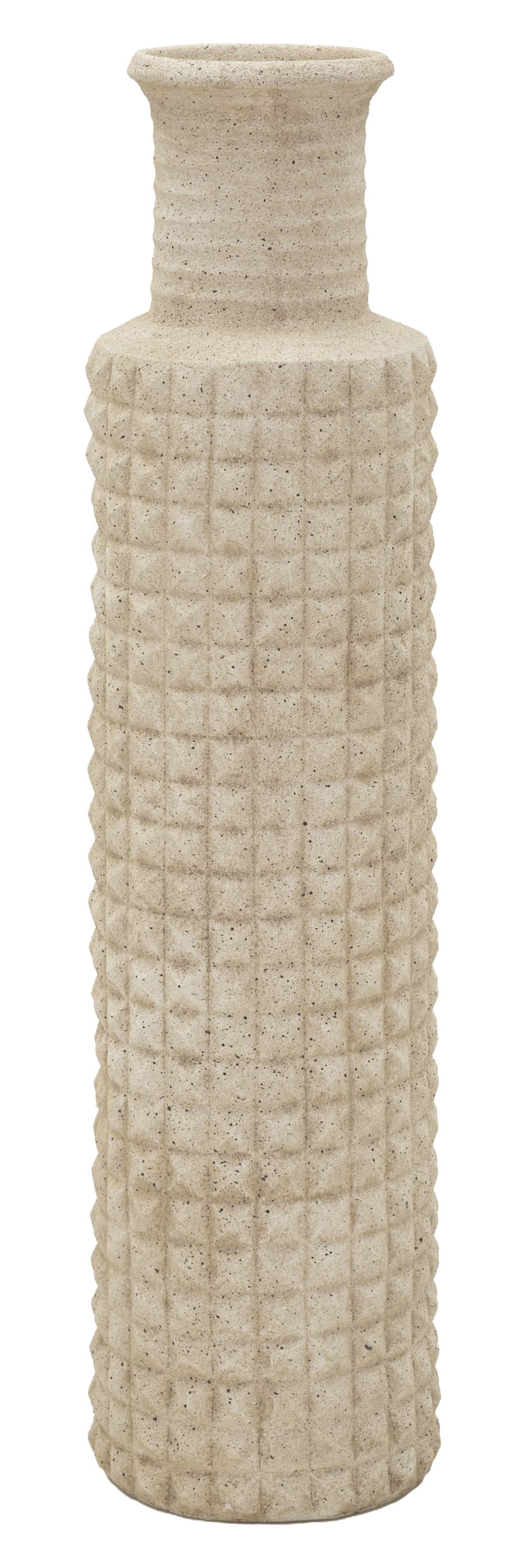 Vase d'extérieur en résine beige, Ø 24,5 x 97 cm