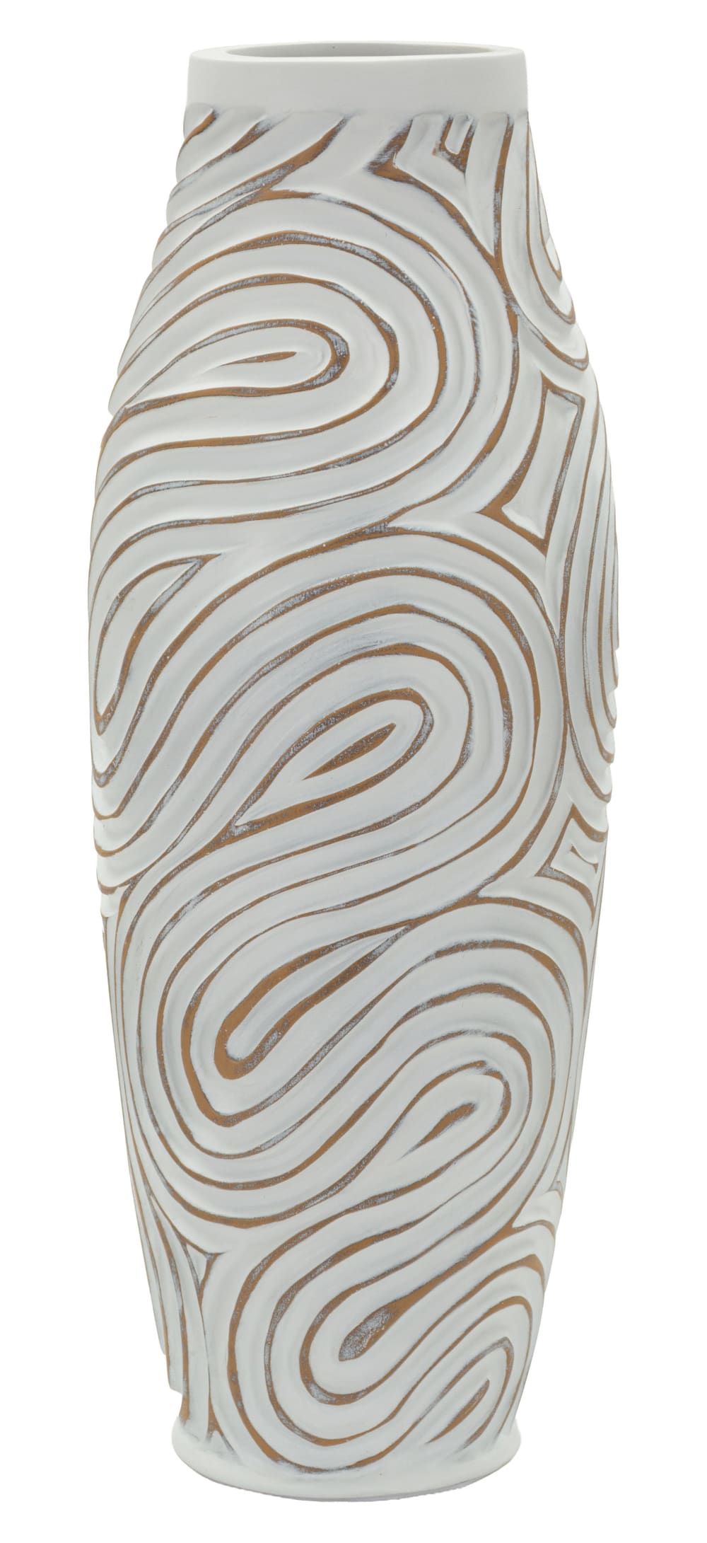 Weiße Harzvase Ø 18,5 x 50 cm - Maisons Du Monde