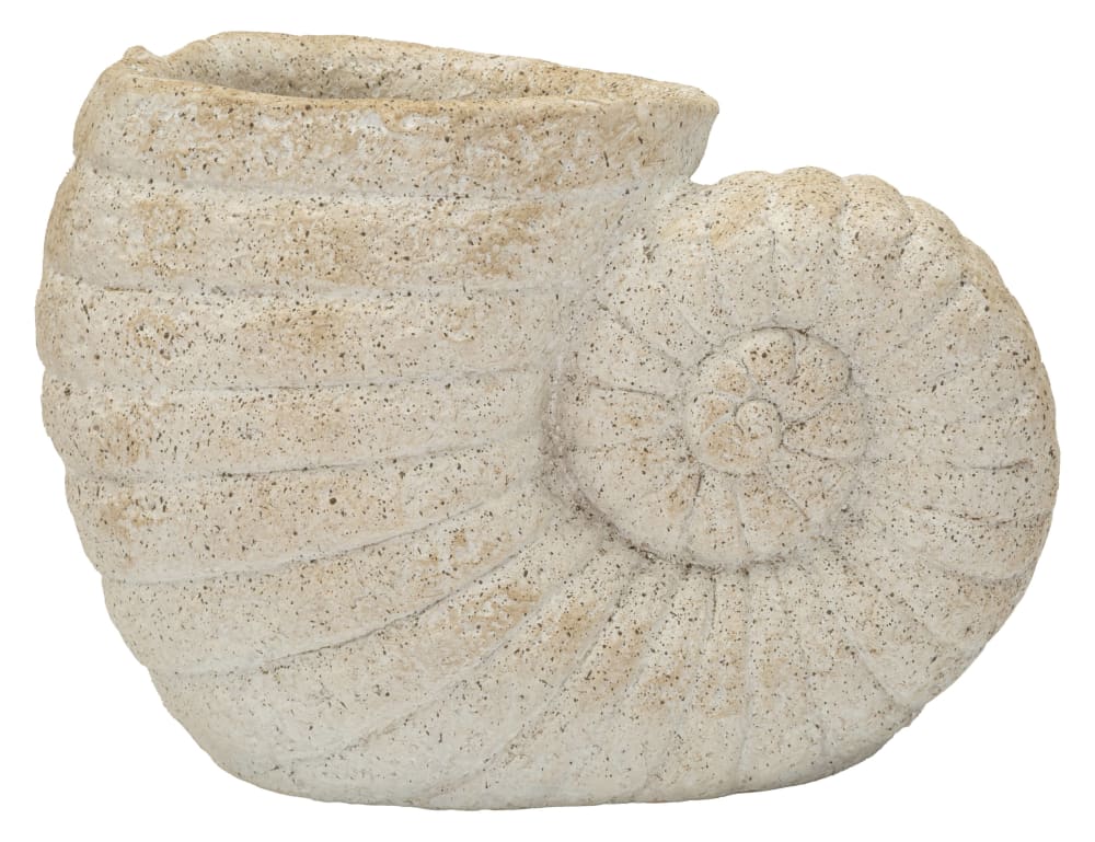 Vase en céramique beige en forme de coquillage, 33 x 19 x 23 cm