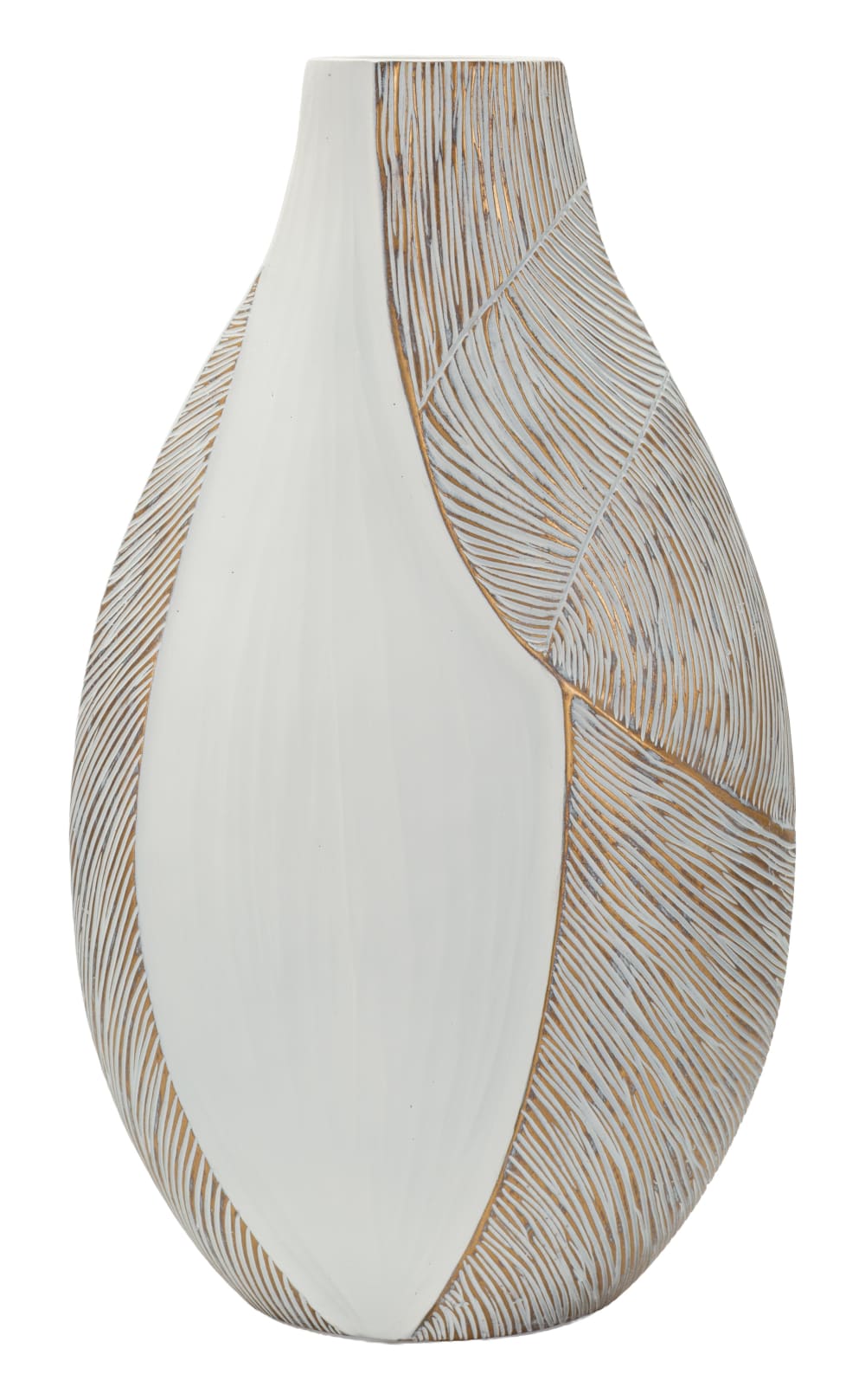 Weiße Harzvase, 29,5 x 13,5 x 50 cm - Maisons Du Monde