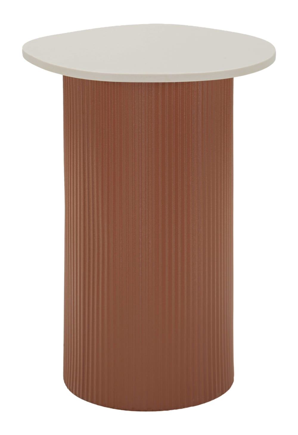 Table basse en métal effet brique et marbre, 35 x 37 x 53 cm