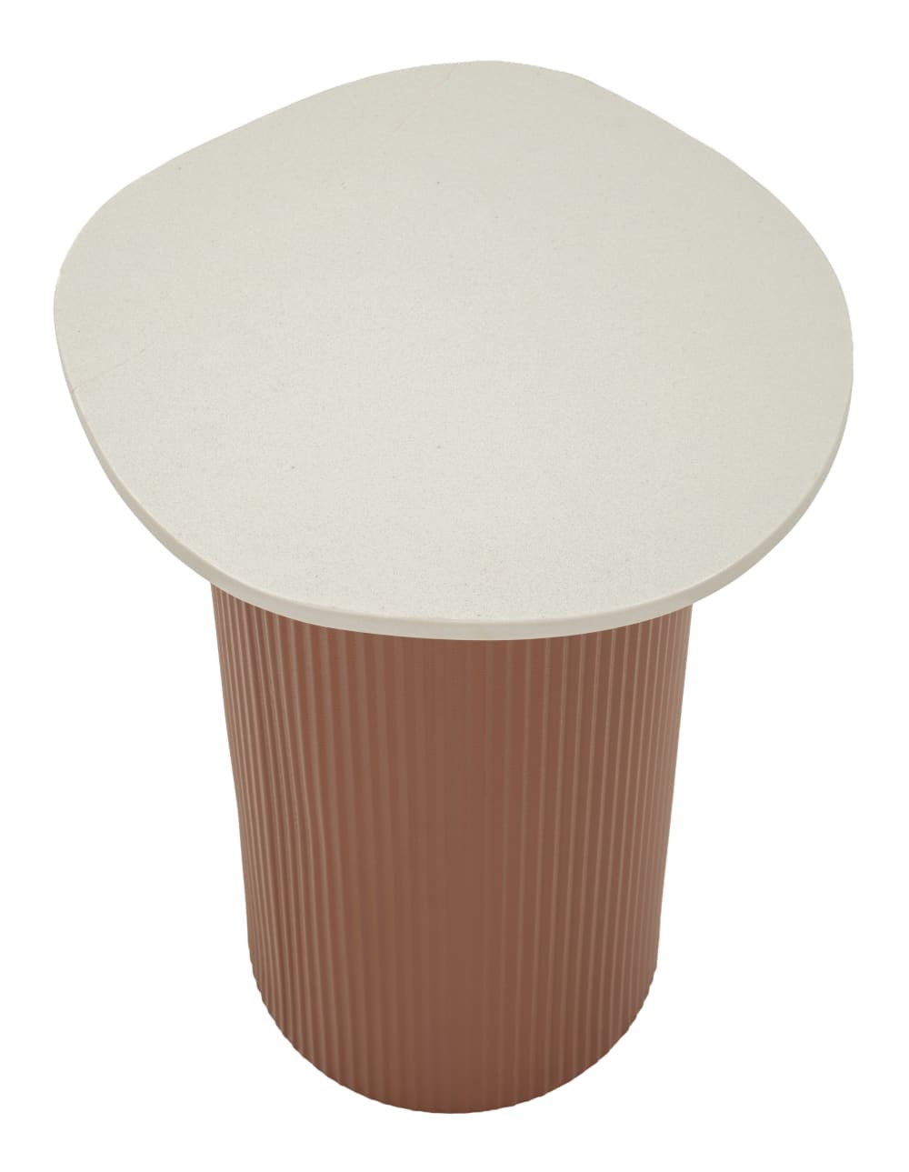 Table basse en métal effet brique et marbre, 35 x 37 x 53 cm