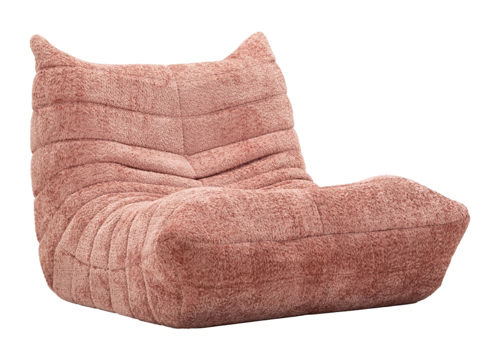 Fauteuil en tissu bouclé rose compressé 103x100x80 cm