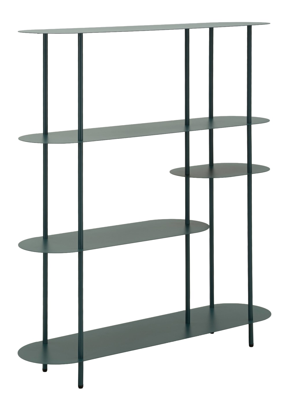 Bibliothèque en métal vert 118 x 31 x 139 cm