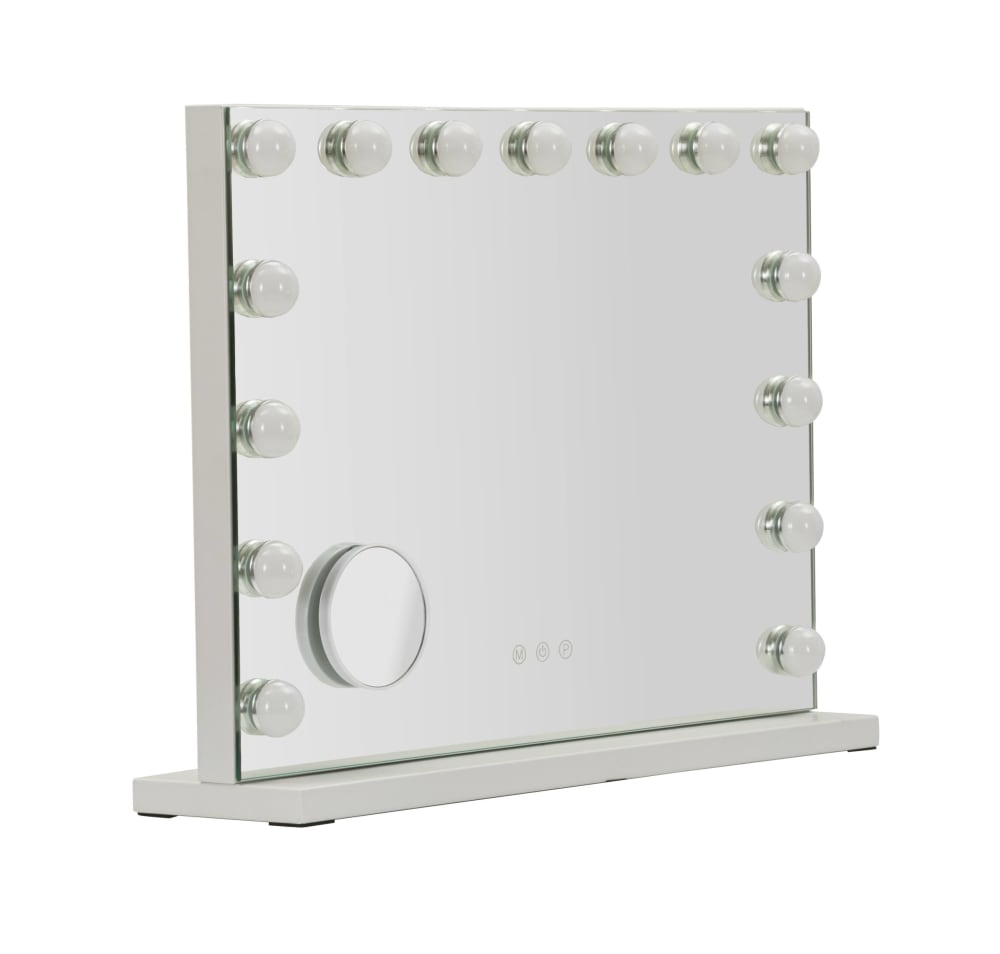 Miroir de table Hollywood avec éclairage LED, 55 x 14 x 43 cm