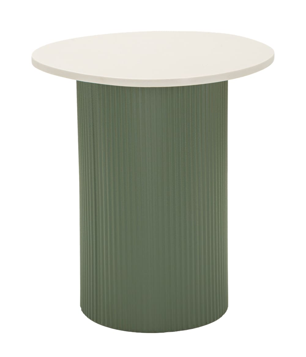 Table basse en métal vert et marbre, 40 x 42 x 45 cm