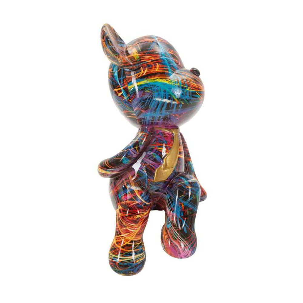 Mehrfarbige Harzskulptur in Form eines Teddybären, 10,5 x 12 x