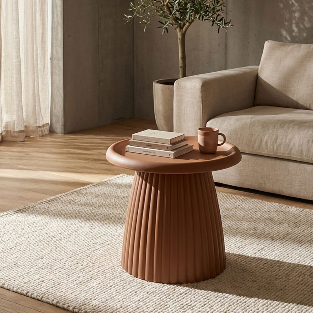 Mauro Ferretti Couchtisch aus ziegelrotem PP, Ø 50x45 style modern - Pvc - Polyvinlychlorid