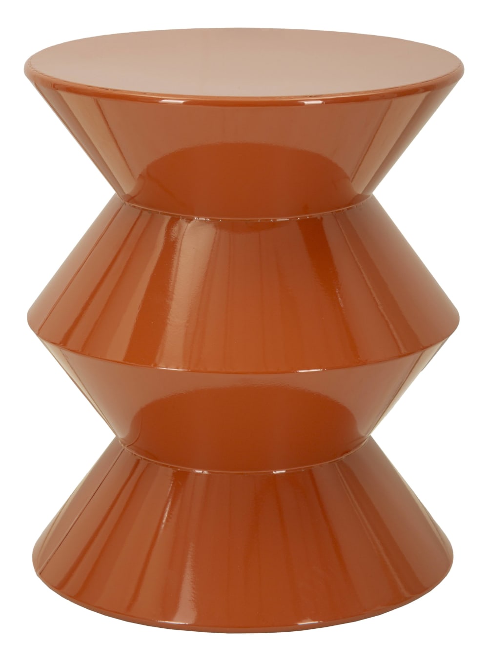 Table basse en métal orange brillant Ø 37,5 x 45 cm