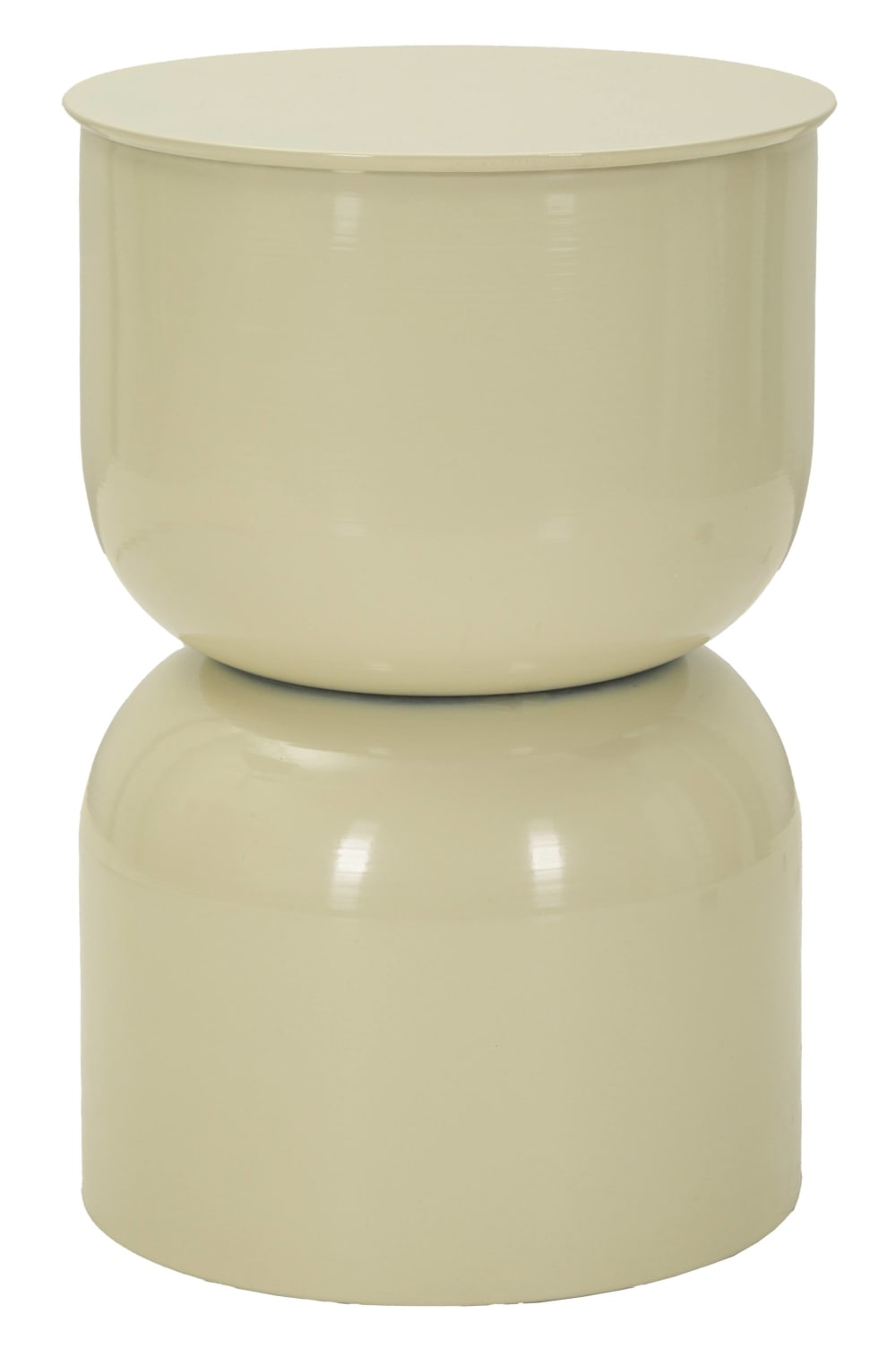 Table basse en métal crème brillant, Ø 31 x 46 cm