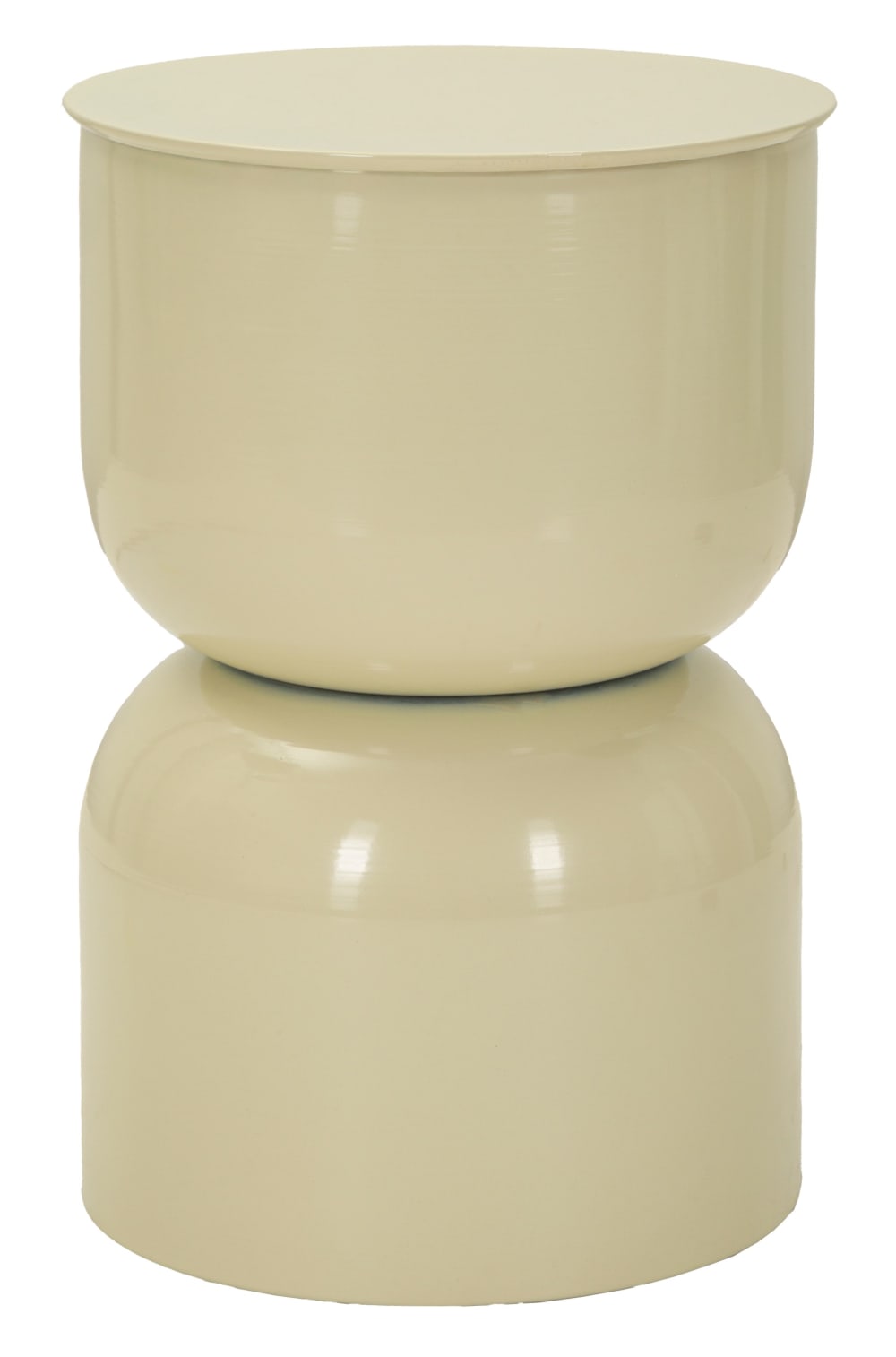 Table basse en métal crème brillant, ø 31 x 46 cm