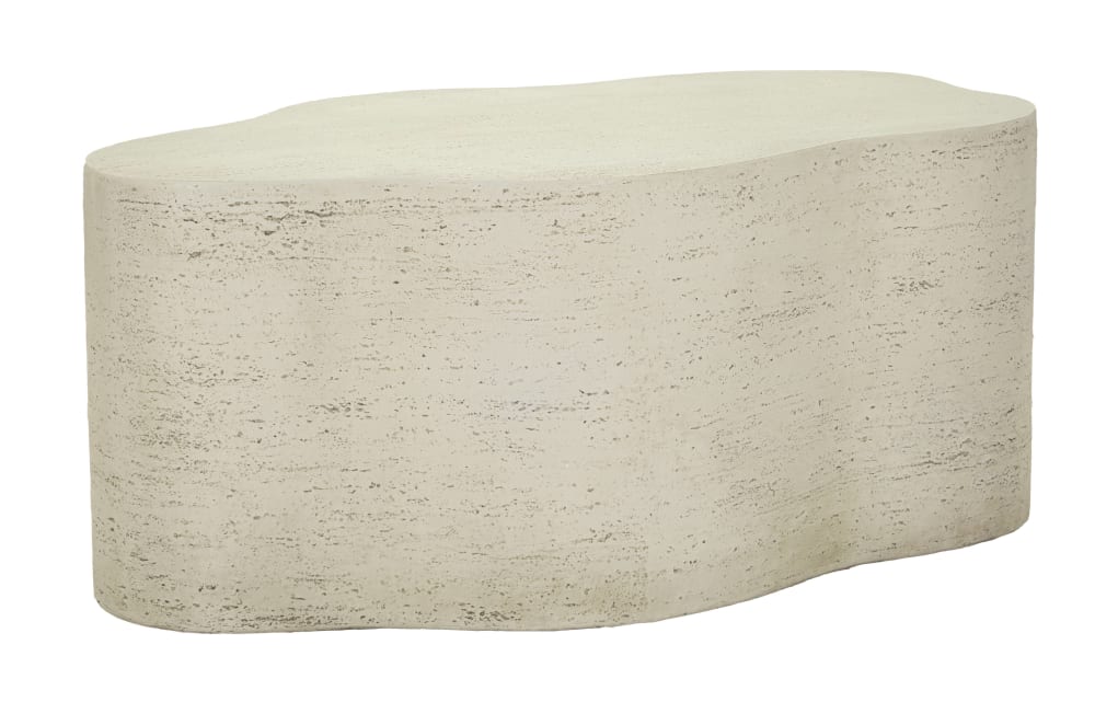 Table basse en magnésium couleur crème, 92,5 x 55 x 40 cm