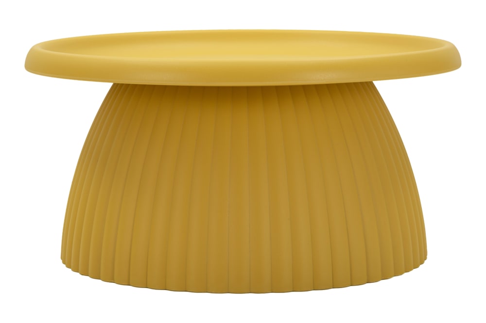 Table basse jaune en PP Ø 70 x 35