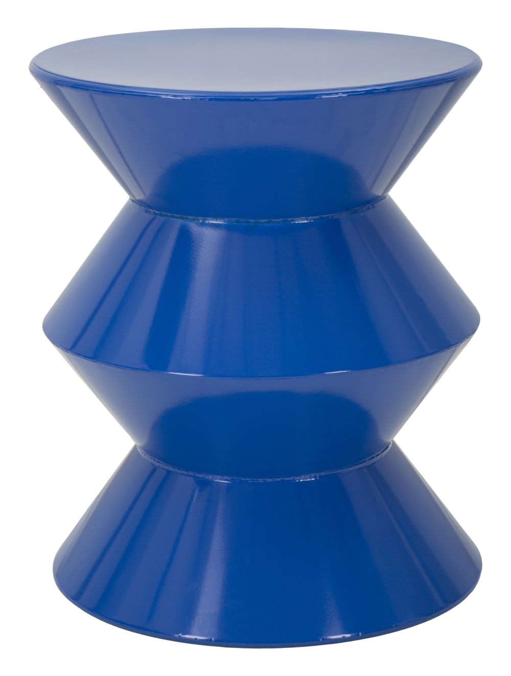 Table basse en métal bleu brillant Ø 37,5 x 45 cm