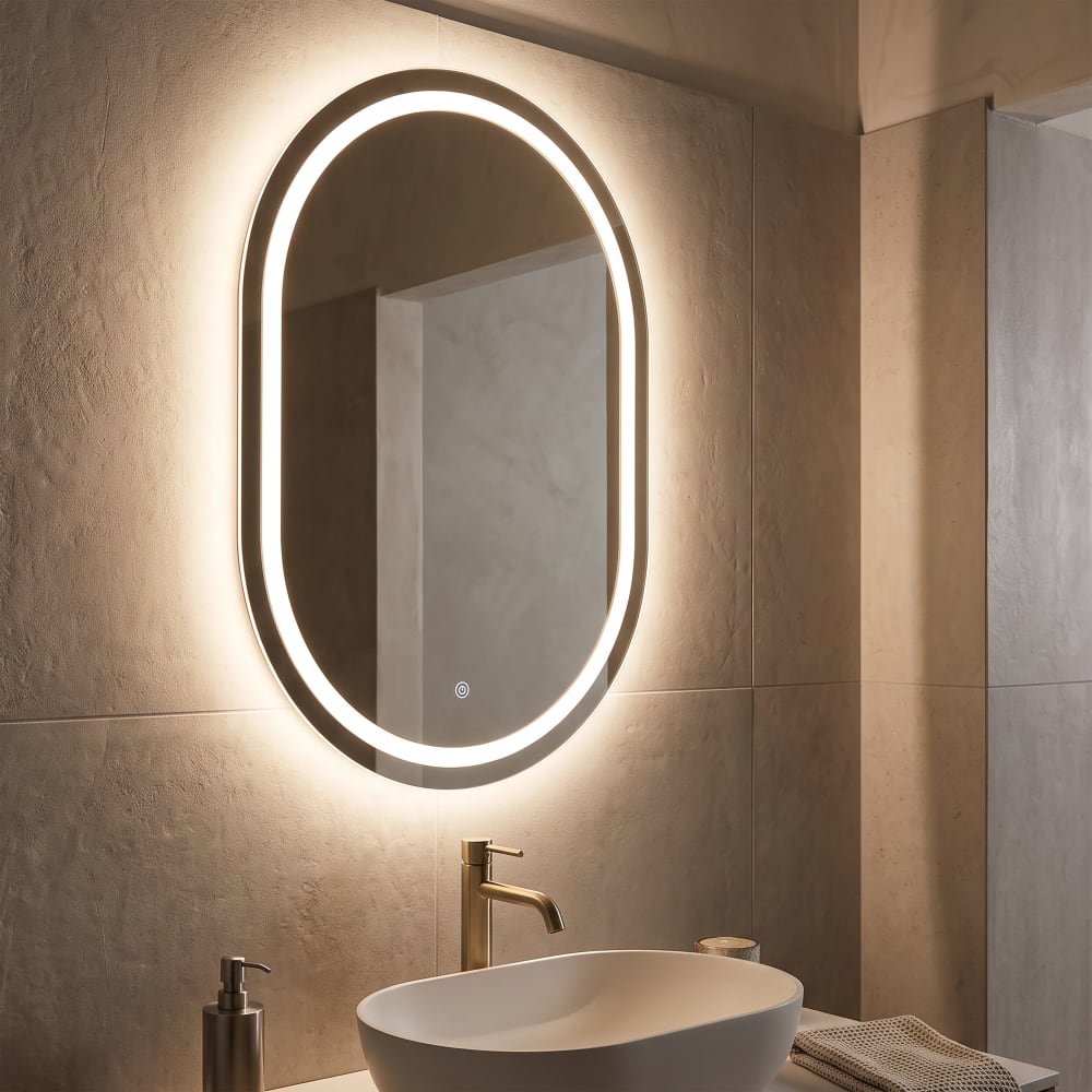 Mauro Ferretti Wandspiegel mit LED-Beleuchtung 60 x 3,5 x 80 cm style modern Silber Metall