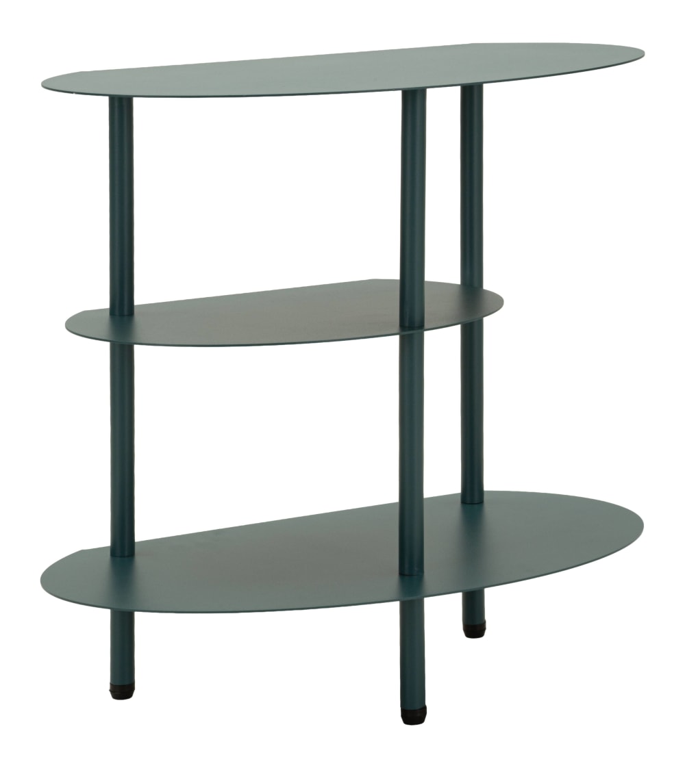 Table de chevet en métal bleu 49,5 x 27,5 x 49,5 cm