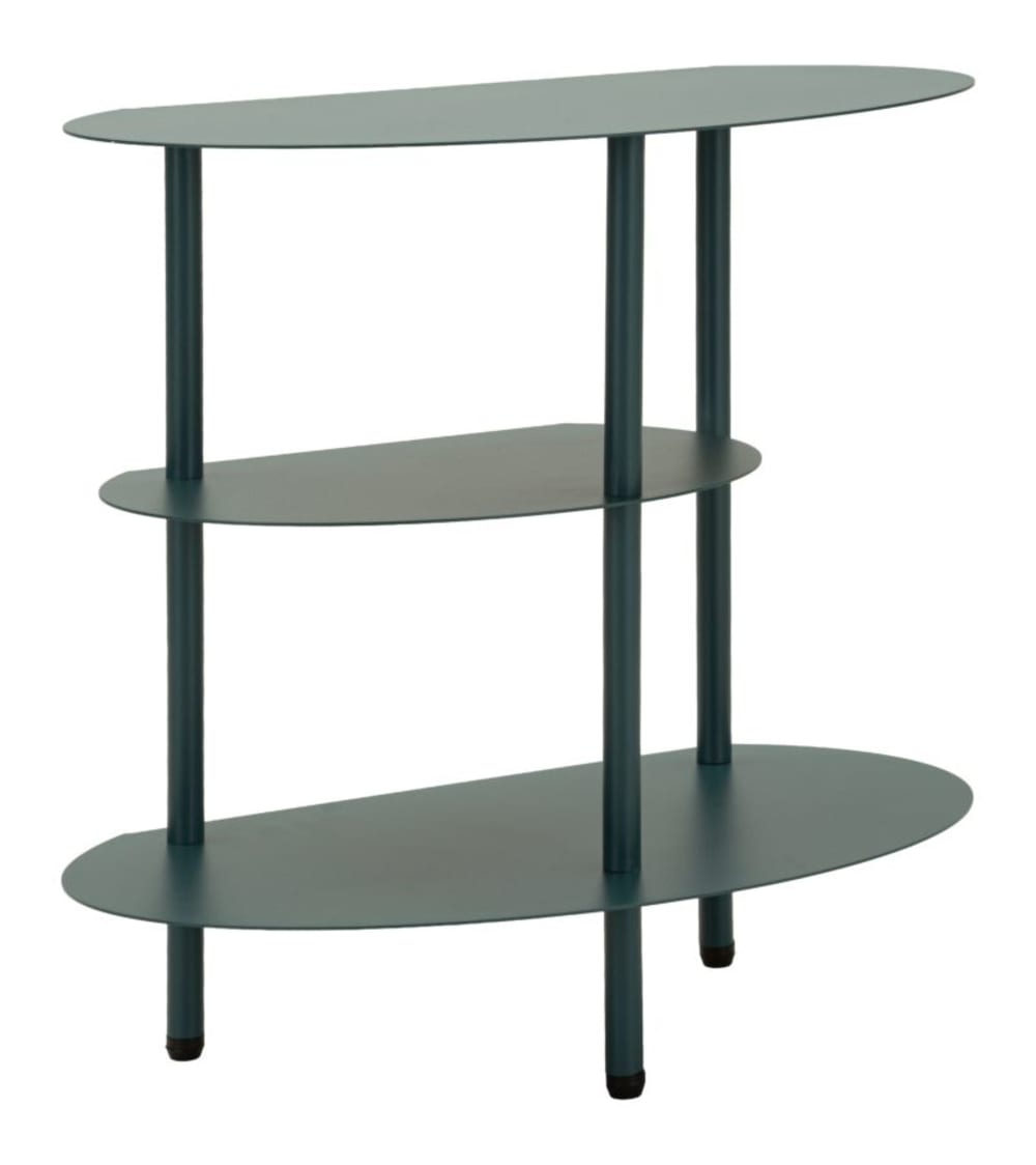 Türkisfarbener Nachttisch aus Metall, 49,5 x 27,5 x 49,5 cm -