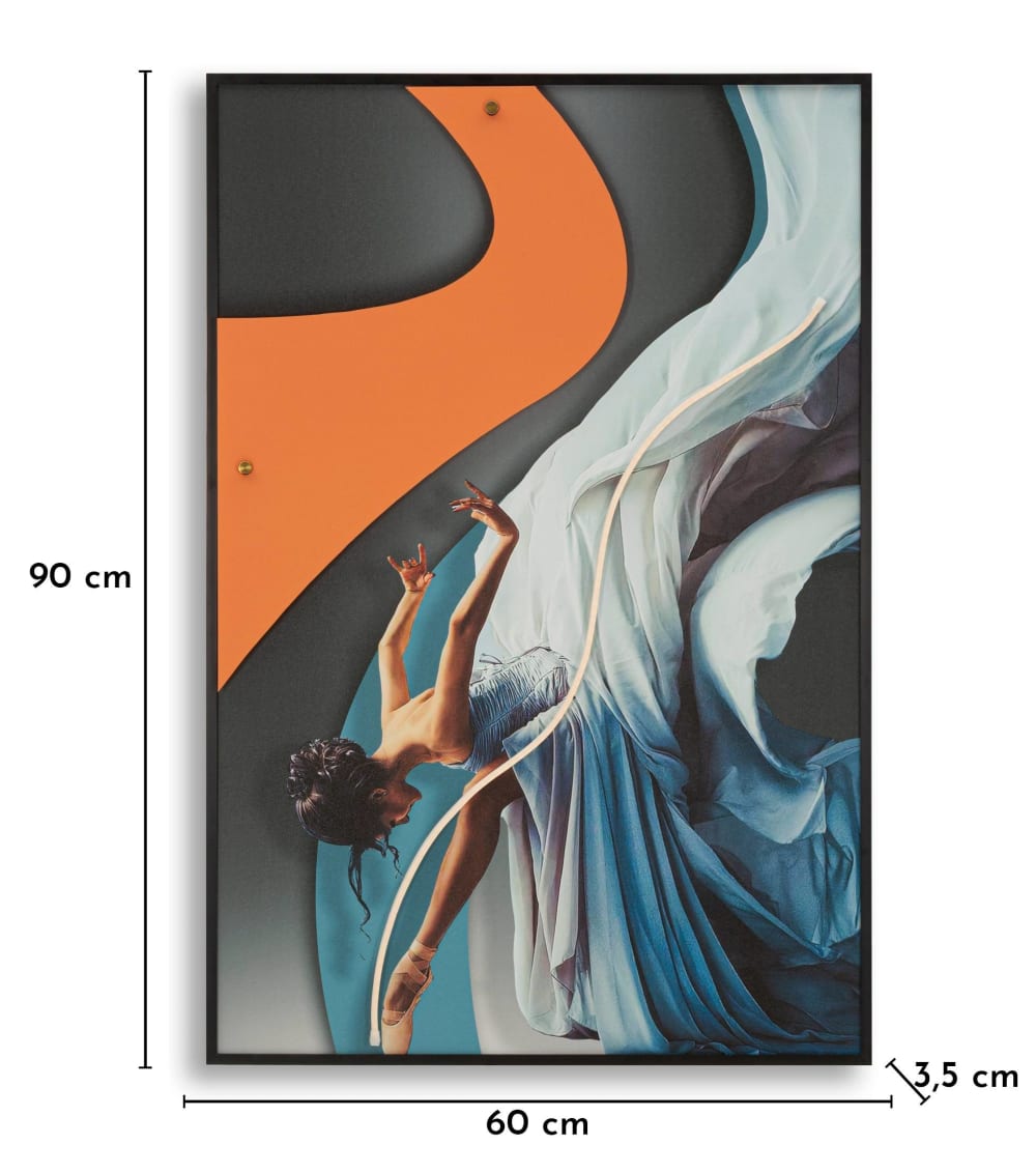 Impression sur toile avec led, 60 x 3,5 x 90 cm