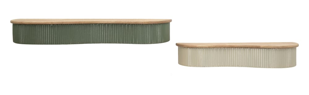 Étagères en métal et bois, set 2 pcs cm 86×18×12–65×16×12 Étagères en métal et bois, set 2 pcs cm 86×18×12–65×16×12