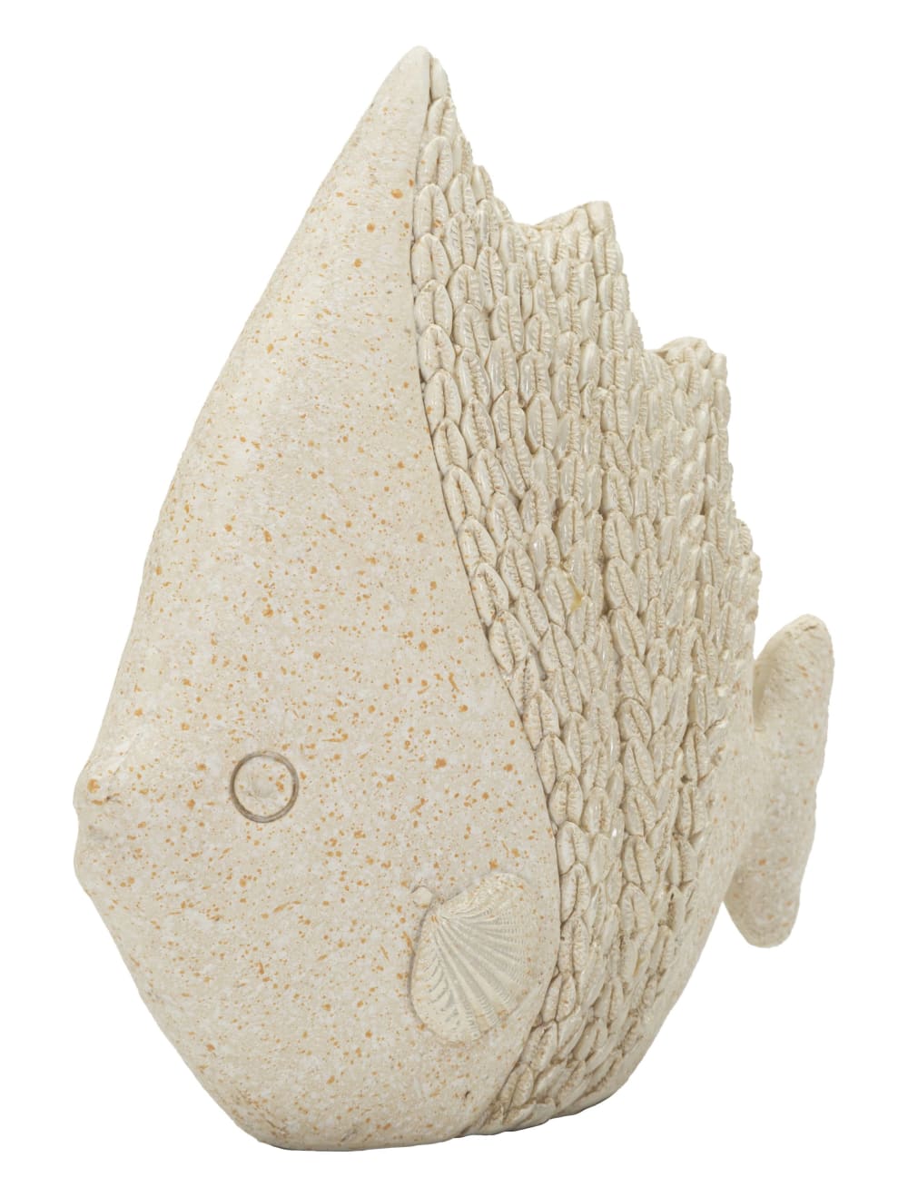Statutte en résine beige en forme de poisson, 16,7 x 6,5 x 16,8 cm — vue 4