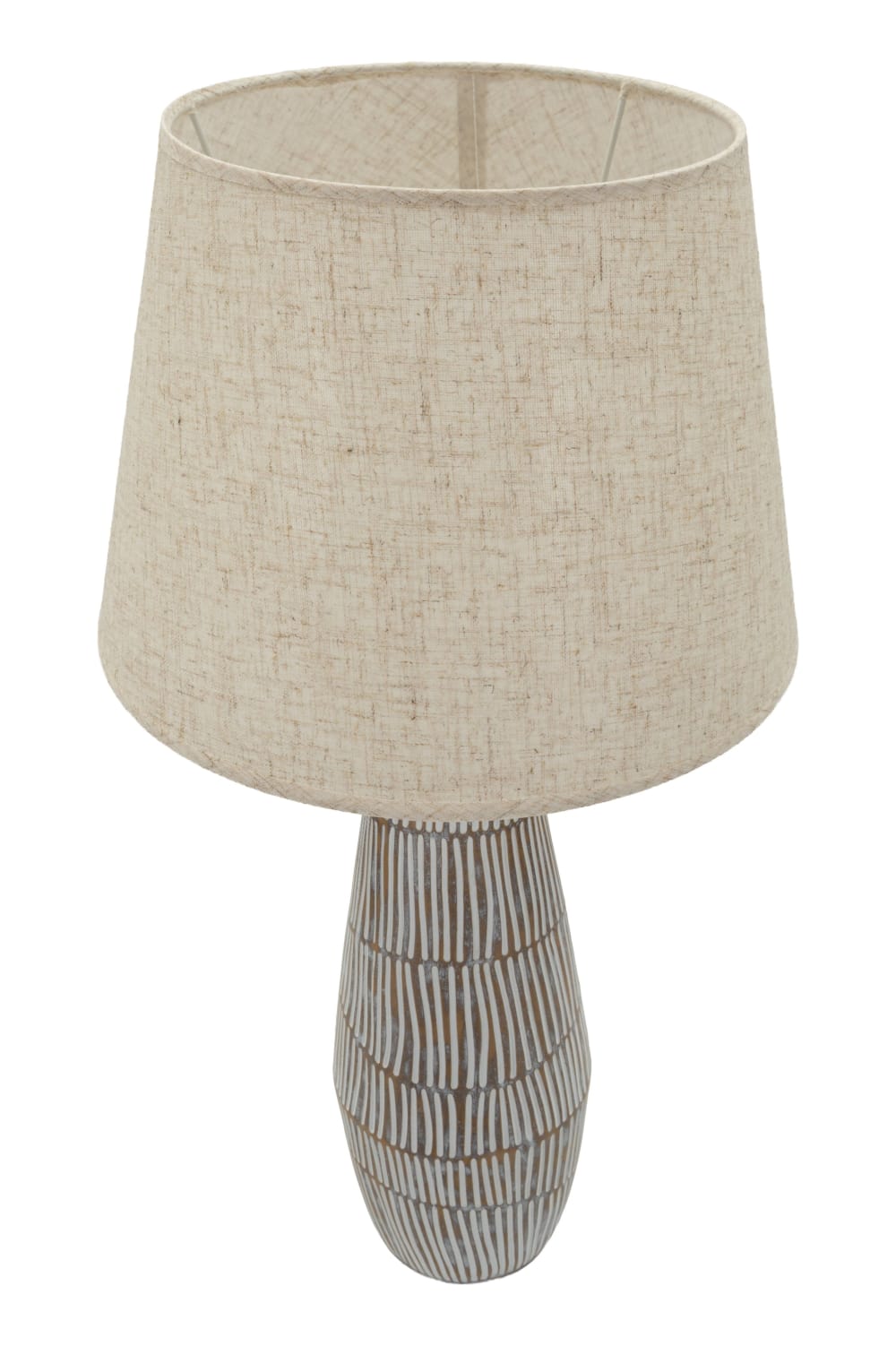 Lampe de table en résine beige avec abat-jour en tissu ø 35×69,5 — vue 3