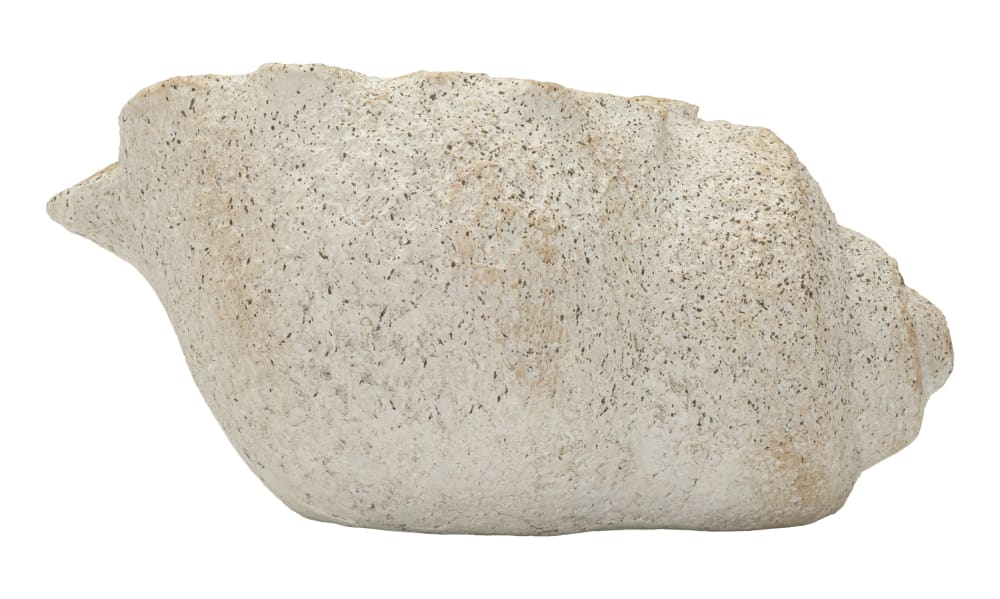 Vase en céramique beige en forme de coquillage, 35 x 23 x 18 cm