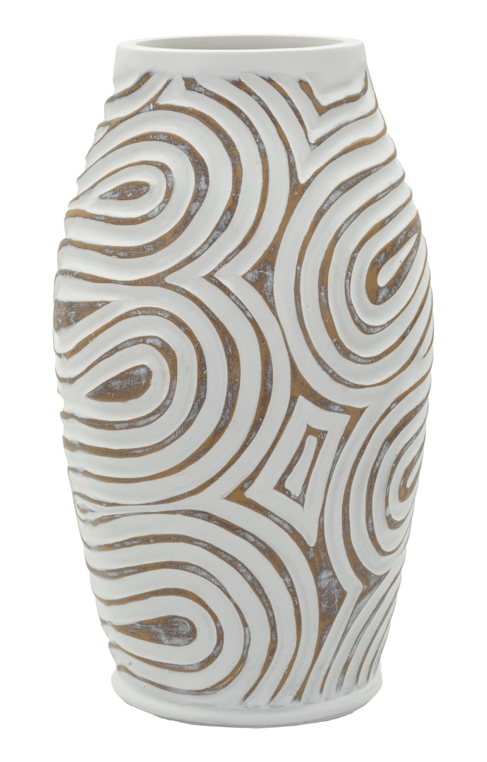 Vase en résine blanche Ø 19,5 x 35 cm