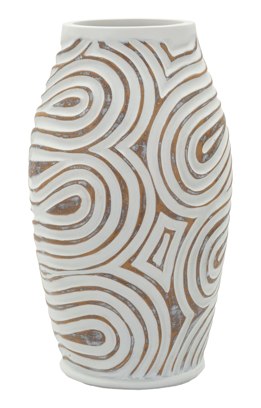 Weiße Harzvase Ø 19,5 x 35 cm - Maisons Du Monde