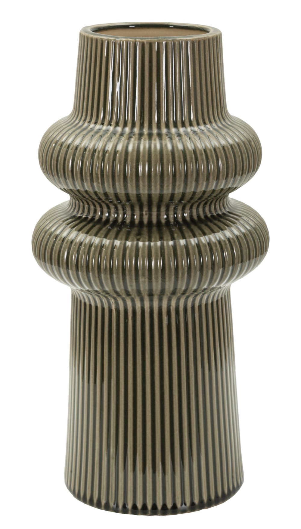 Vase en céramique vert foncé Ø 18 x 36 cm