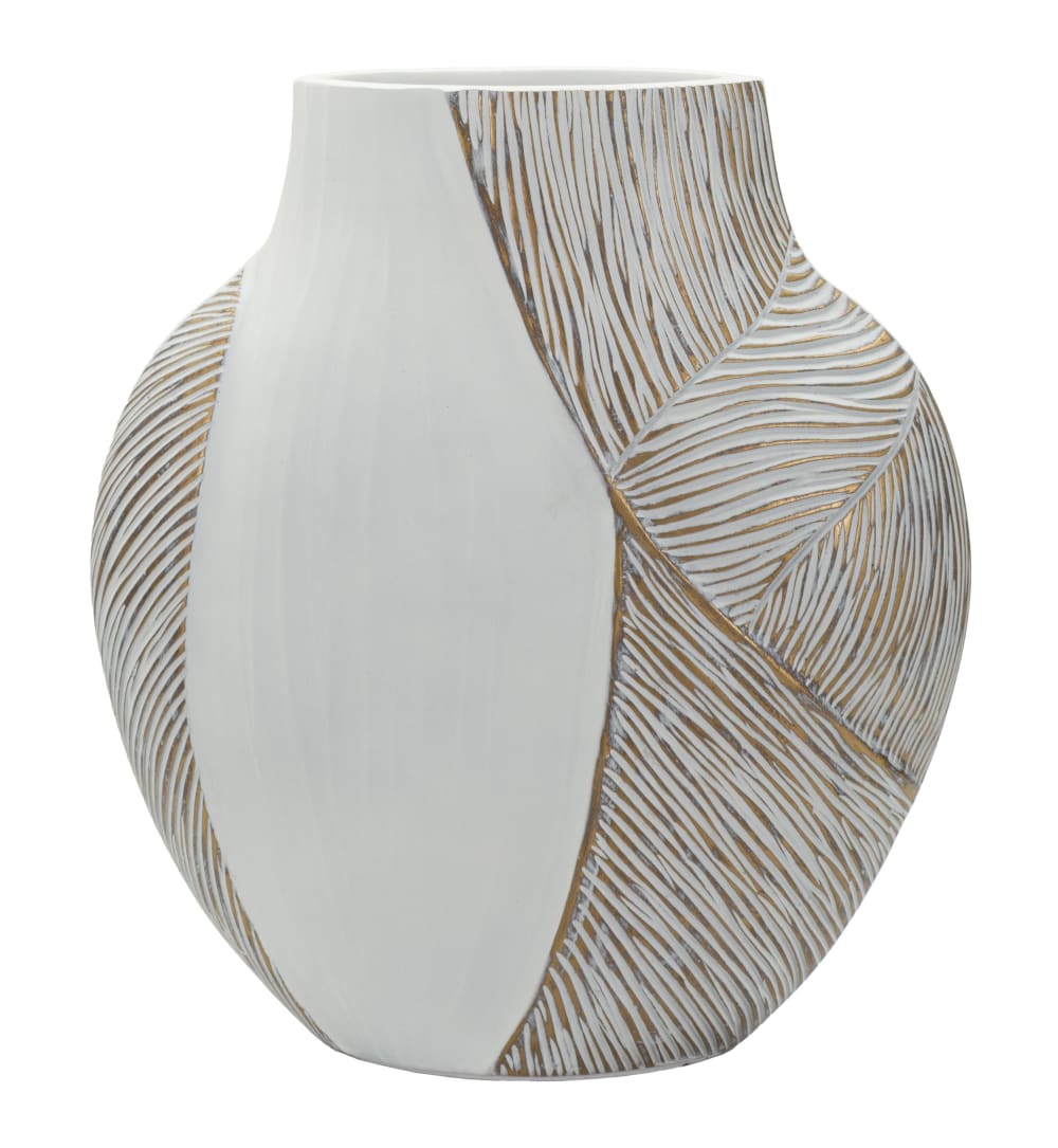 Vase en résine blanche 27 x 11,5 x 31 cm