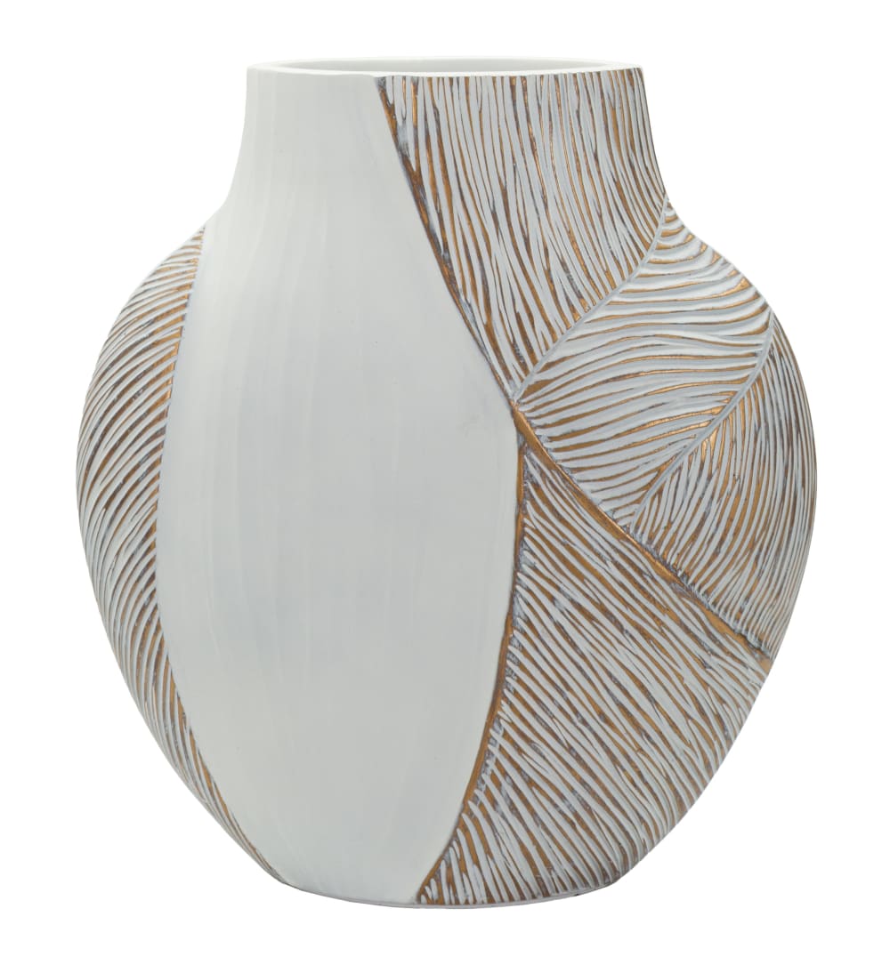 Weiße Harzvase 27 x 11,5 x 31 cm - Maisons Du Monde
