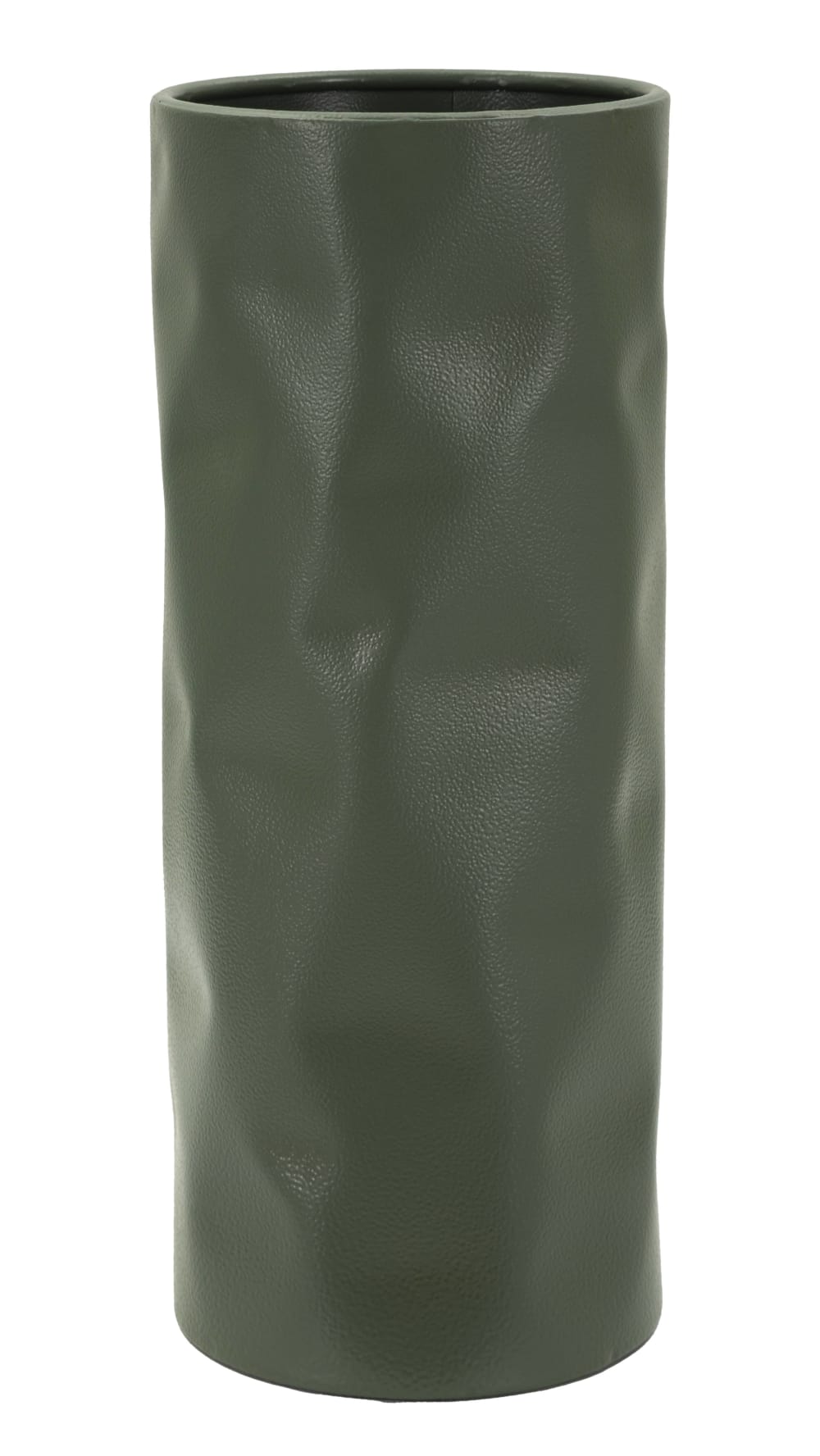Vase en métal vert foncé 12x12x30 cm