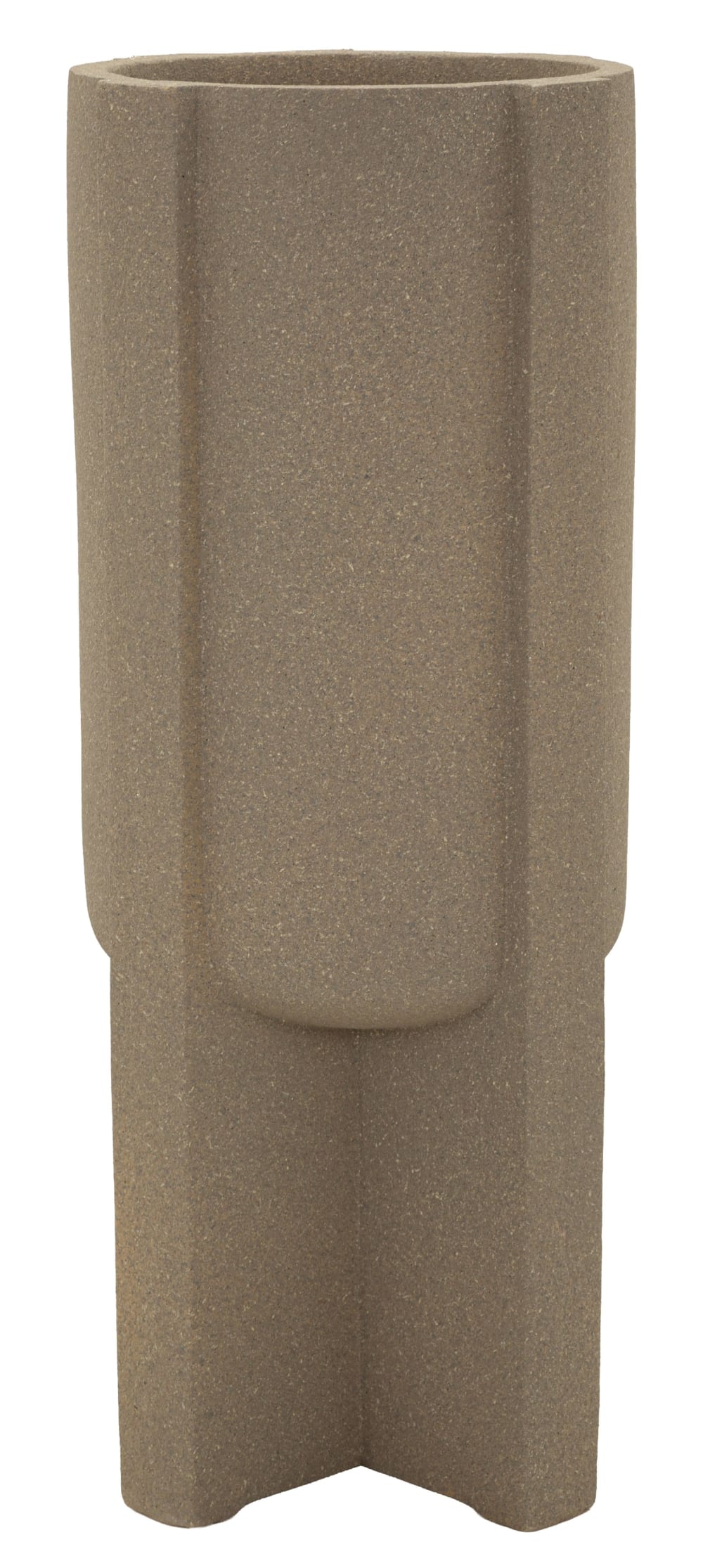 Vase d'extérieur en résine brune Ø 42x101