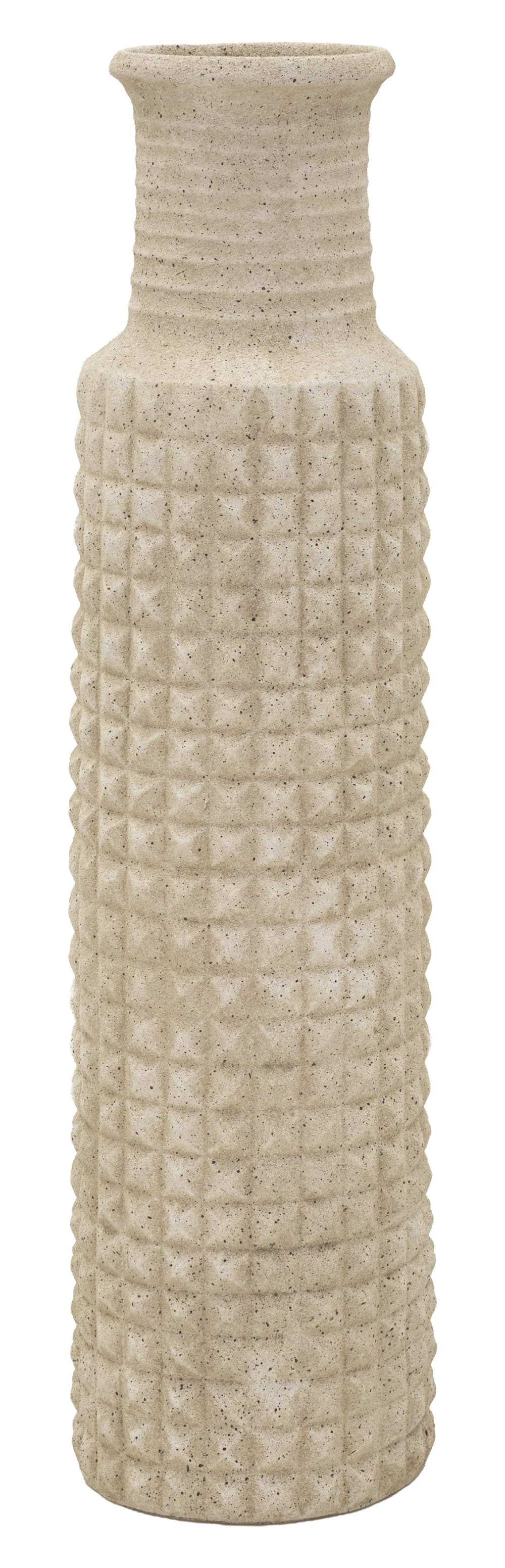 Vase d'extérieur en résine beige, Ø 28 x 110 cm