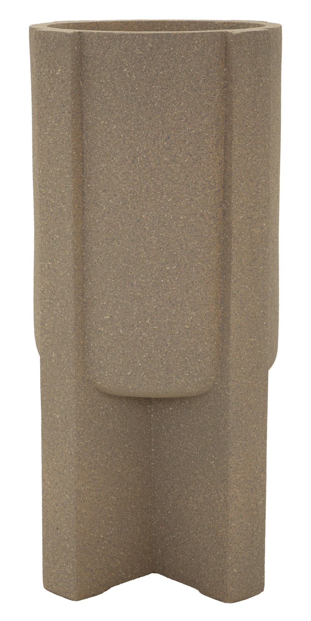 Vase d'extérieur en résine brune Ø 39 x 80,5