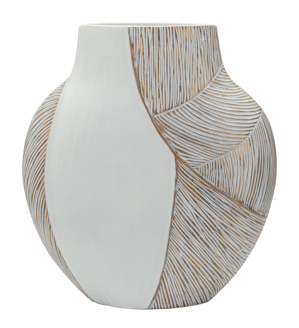 Weiße Harzvase 35 x 13,5 x 37,5 cm - Maisons Du Monde