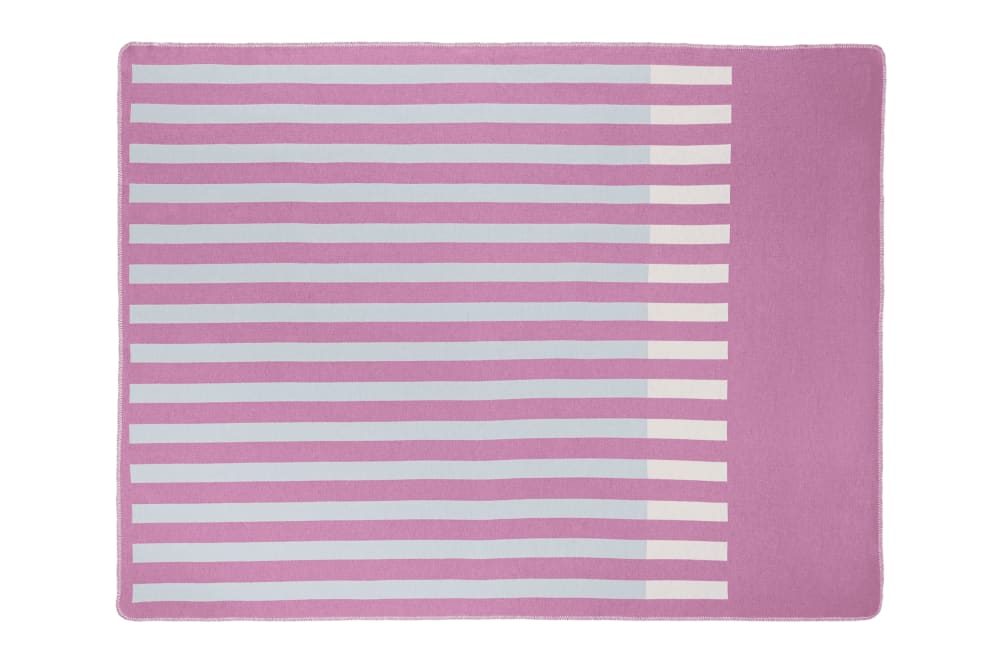 Plaid en coton rayé, lilas