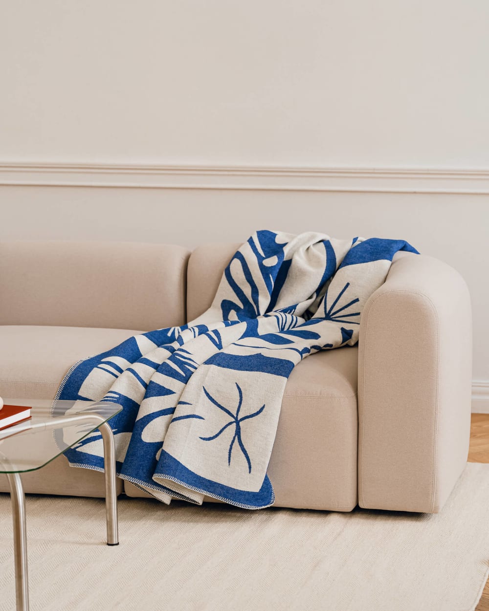 Plaid noo.ma lino decke textile 200 x 165 cm, bleu. — vue 3