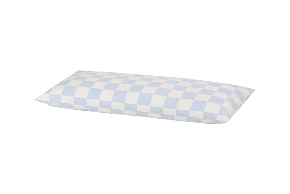 Taie d'oreiller en coton à carreaux bleus et blancs, 65x65 cm