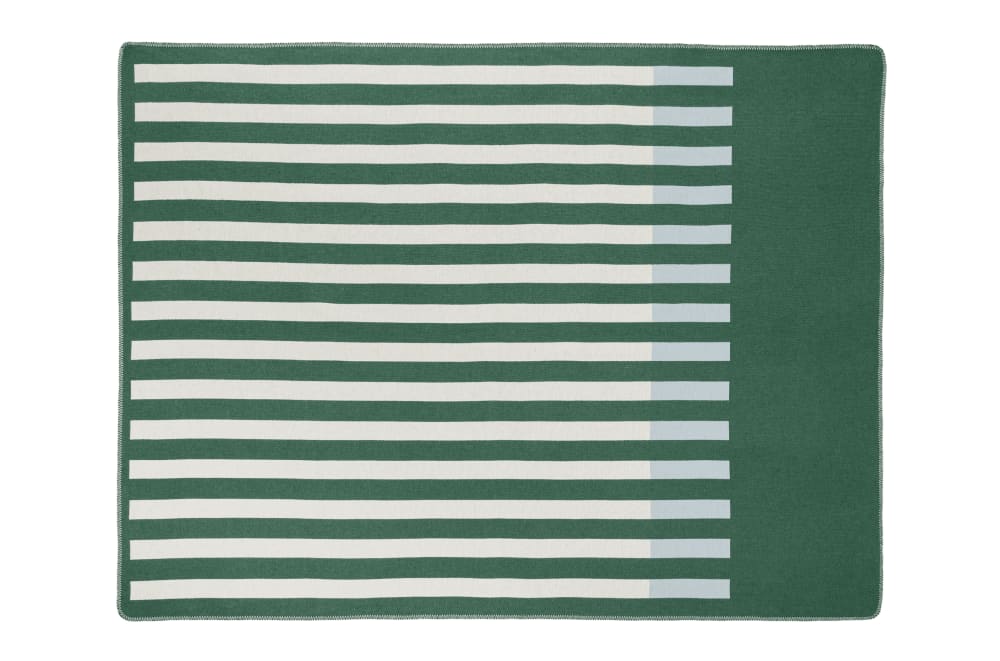 Plaid en coton rayé, vert