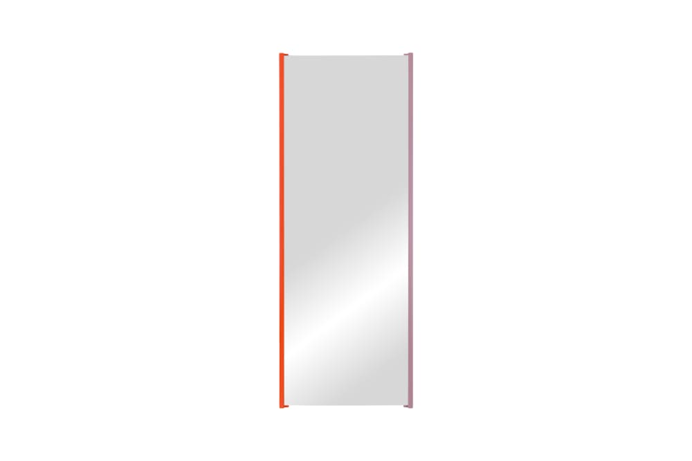 Miroir mural en bois, orange et violet