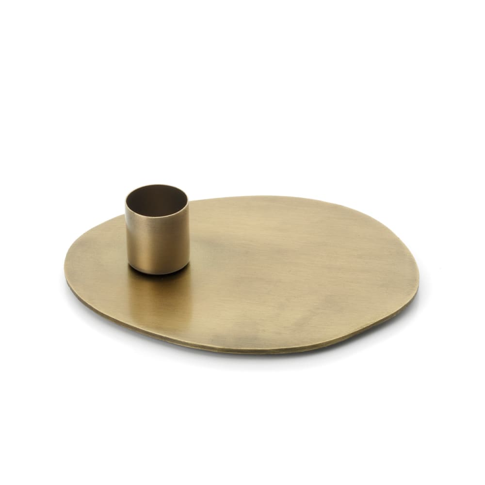 Bazar Bizar Kerzenhalter aus messing in gold, 13x10x3cm - Metall