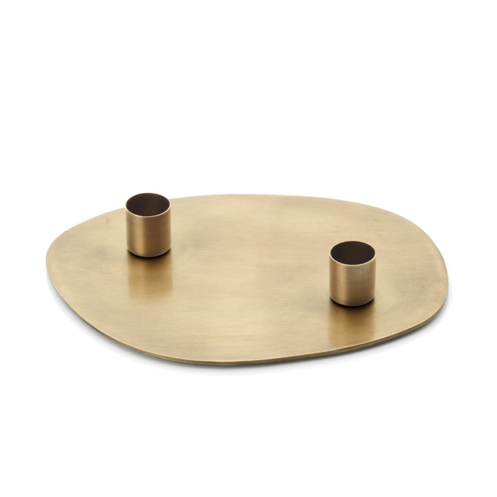 Bazar Bizar Kerzenhalter aus messing in goldfarben, 20x15x3cm - Metall