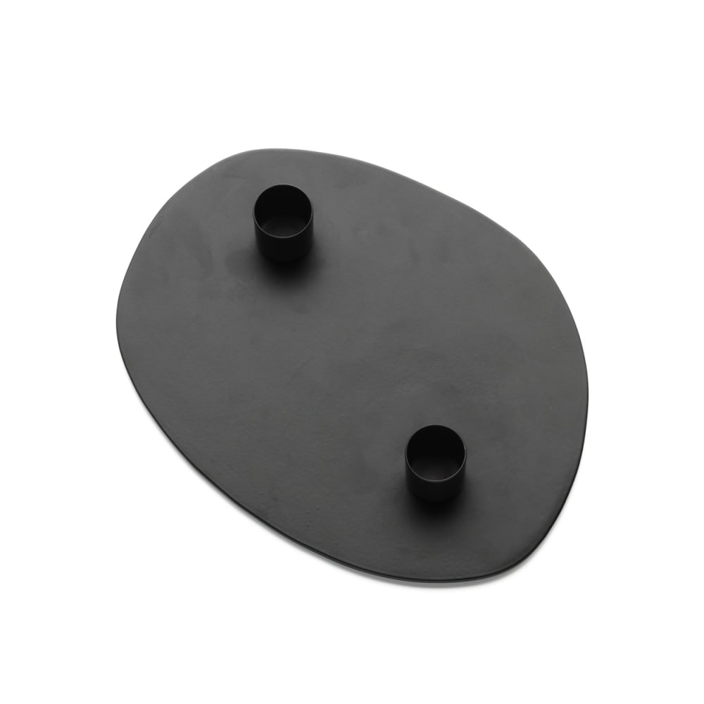 Kerzenhalter aus messing in schwarz, 20x15x3cm - Maisons Du Monde