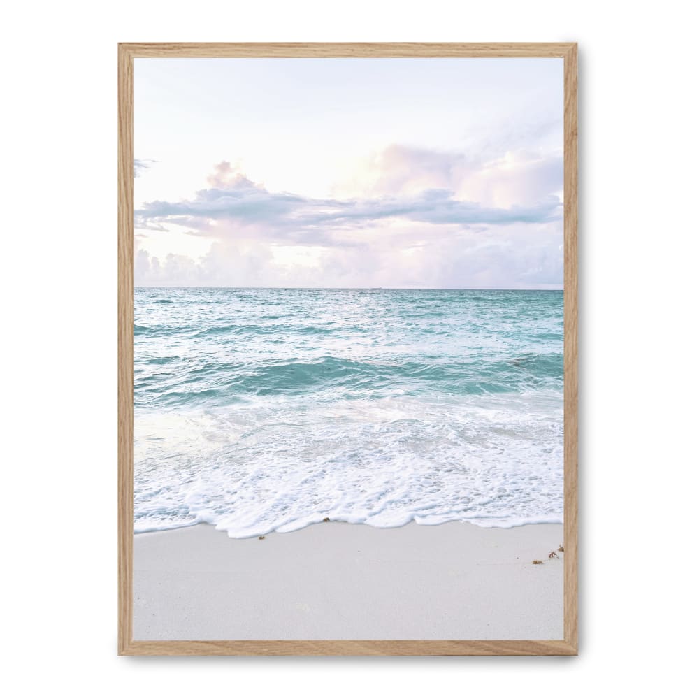 Wandbild meer, hochwertiger rahmen, eichenfurnier, 30x40 cm -