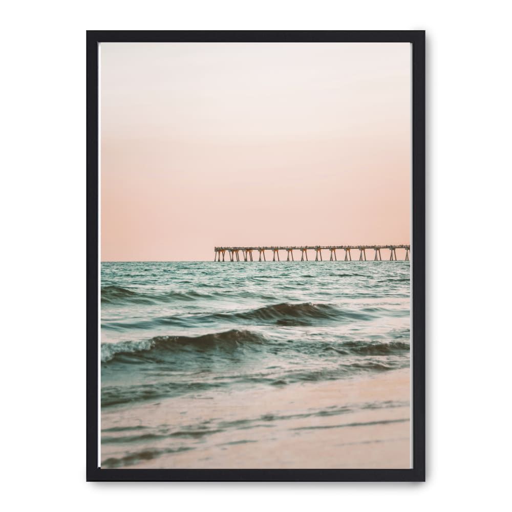 Poster Lab Wandbild anlegestelle, schwarzer rahmen, 50x70 cm Mehrfarbig Holz
