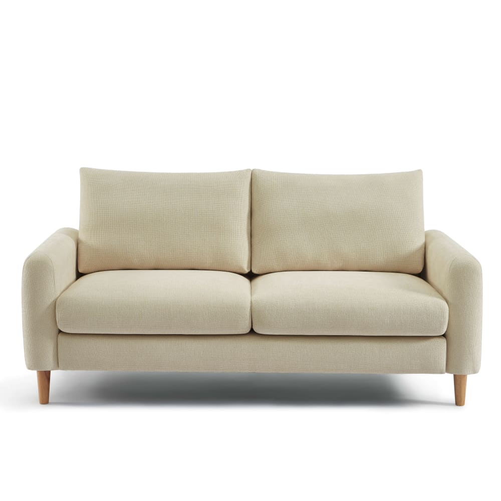 Canapé droit en tissu chenille 3 places taupe