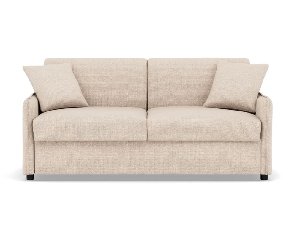 Canapé droit convertible 3 places en tissu texturé beige