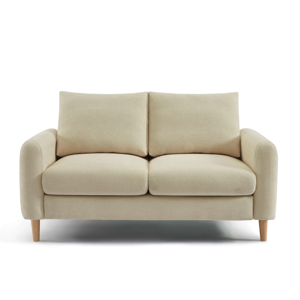 Canapé droit en tissu chenille 2 places taupe