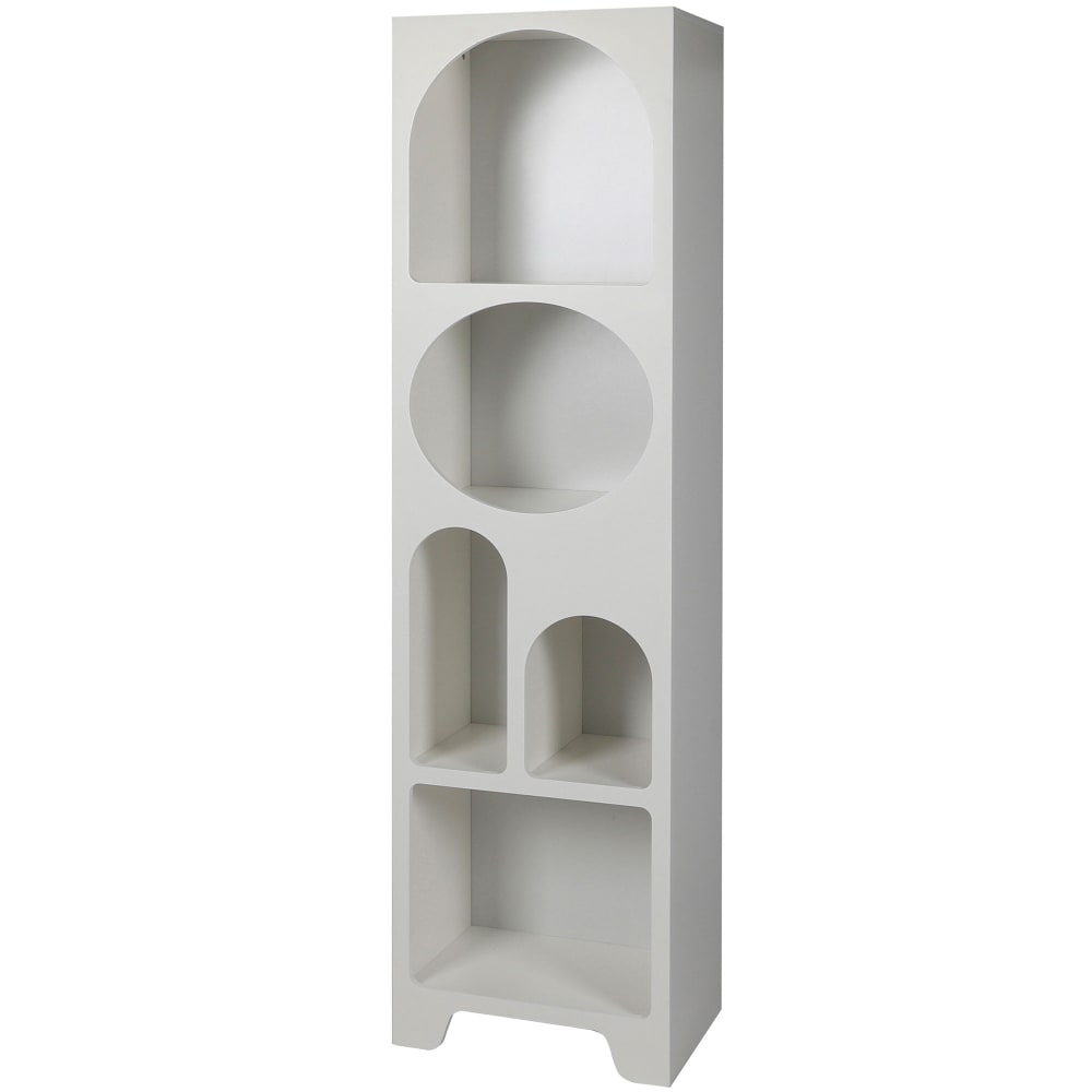 Étagère bibliothèque design niches en bois blanc 48x35x180cm